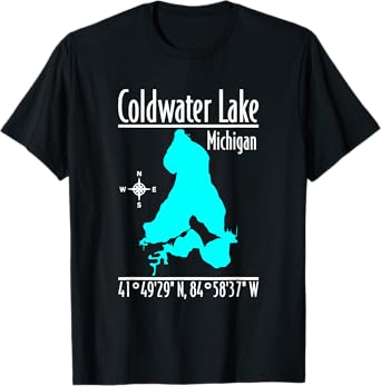 Modern Coldwater Lake - Michigan T-Shirt