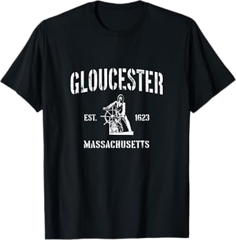 Gloucester MA Sweatshirt Fisherman Statue Design T-Shirt
