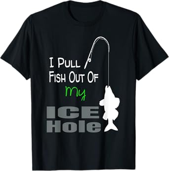Walleye Fishing T Shirt Gift Funny Icehole Icefishing Tee