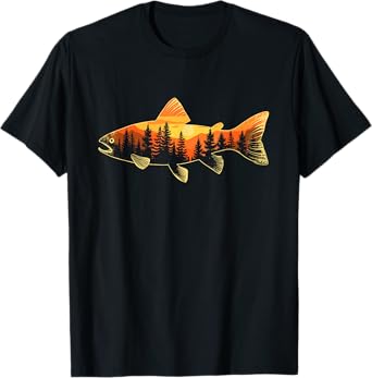 Fishing, Trout, Angler Fisherman, Nature Forest, Fly Fishing T-Shirt