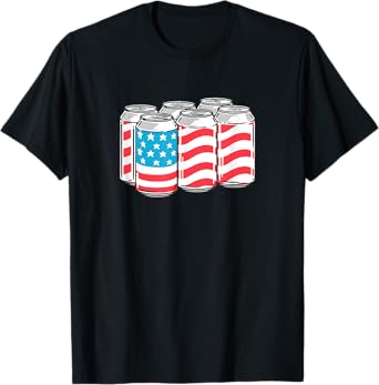 AmeriCan Funny 4th of July Beer Patriotic USA Flag Pride Women Men T-Shirt