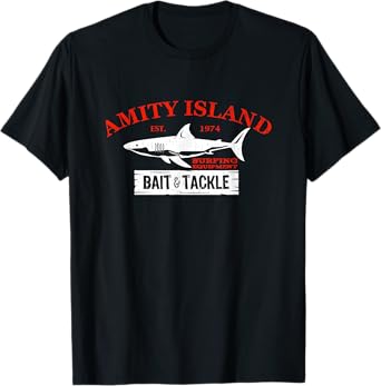 Amity Island Bait and Tackle Retro Fishing T-Shirt