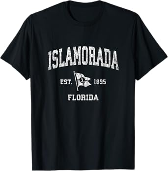 Islamorada FL Vintage Nautical Boat Anchor Flag Sports T-Shirt