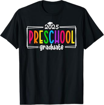 Preschool Graduation 2025 Funny Graduate Kids Boys Girls T-Shirt