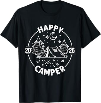 Happy Camper 2025 Camping Crew Vacation Group Team T-Shirt