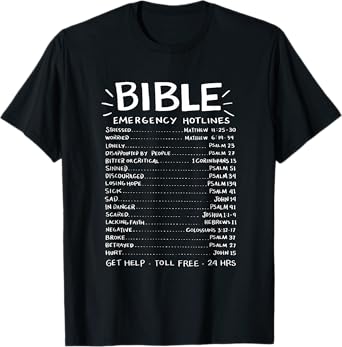 Christianity T-Shirt Bible Emergency Hotlines | Men Women T-Shirt