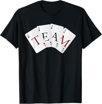 Four Aces Playing Cards Team Shirt Gamers Bridge Players T-Shirt
