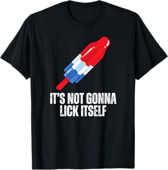 Its Not Gonna Lick Itself Funny Popsicle American Flag Women Men T-Shirt