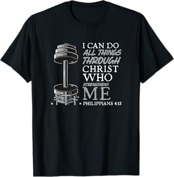Can Do All Things Weightlifter Christian Gym Bible Verse T-Shirt