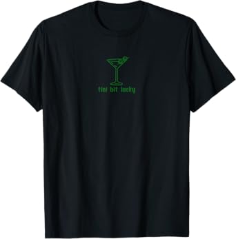 Tini Bit Lucky Funny Martini 8 Ball Patricks Day T-Shirt