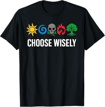 Mana Symbols Gathering Magic - Choose Wisely Blue Red Green T-Shirt