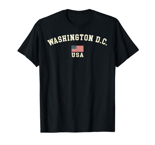 Vintage Washington DC USA American Flag Souvenir Retro T-Shirt