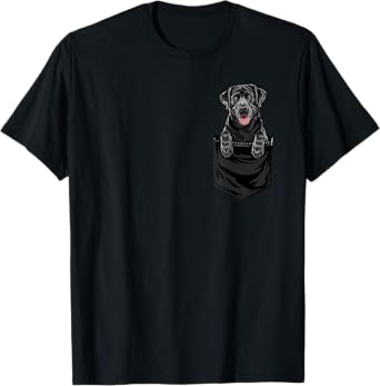 Funny Black Labrador In Pocket Dog Mom Dad T-Shirt