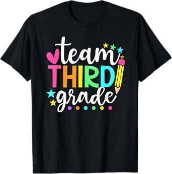 3rd Grade Team Pencil Teacher Student Back to School Girls T-Shirt