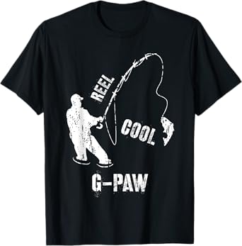 Vintage Reel Cool G-Paw Fishing Fisherman Grandfather Gift T-Shirt