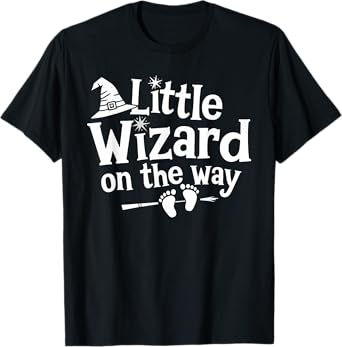 Little Wizard On The Way Halloween Pregnancy Announcement T-Shirt