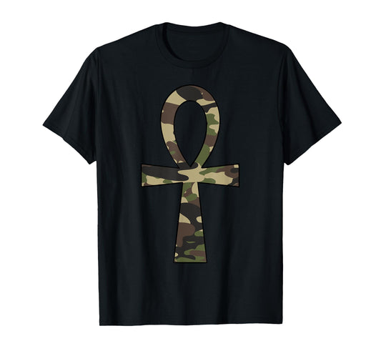 Ankh Cross Camo Egyptian African Pride T-Shirt