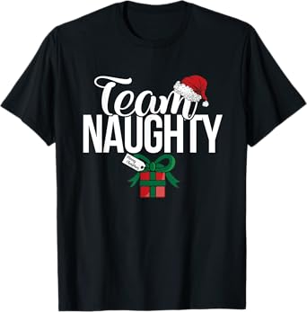 Team Naughty Couple Matching Team Nice T-Shirt