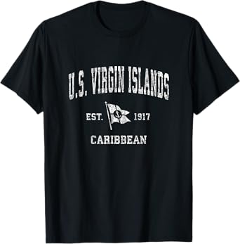 U.S. Virgin Islands Vintage Nautical Boat Anchor Flag Sports T-Shirt