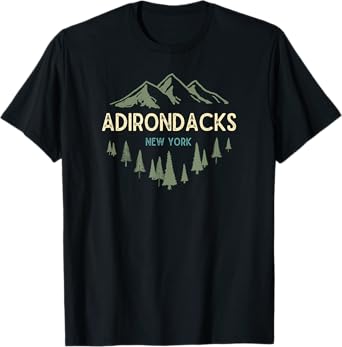 Adirondack Mountains Shirts & Gifts Adirondacks New York Vintage Retro T-Shirt