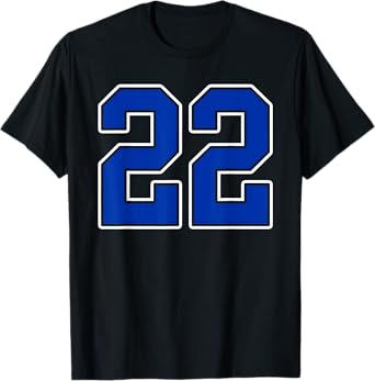 Royal Blue White Number 22 Jersey Player Uniform #22 T-Shirt
