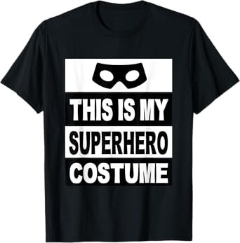 Retro This Is My Superhero Costume Shirt Lazy Costume Mask T-Shirt