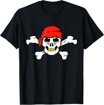 Pirate Skull And Crossbones Skeleton Halloween For Kids Boys T-Shirt