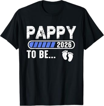 Mens Promoted to Pappy Est. 2026 Father's Day New Dad T-Shirt