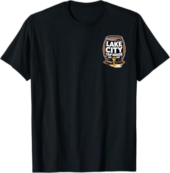 Lake City Tap House Est 2017 Beer Lover Barrel Logo Pub T-Shirt