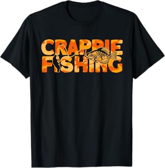Crappie Fisherman Orange Camouflage Crappie Fishing T-Shirt