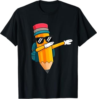 Dabbing Pencil Dancing Back To School Funny Students Boys T-Shirt
