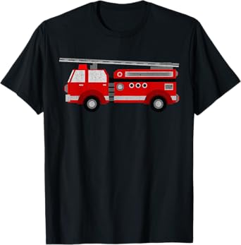 Fire Truck Trucker trailer Ladder kids adults T-Shirt