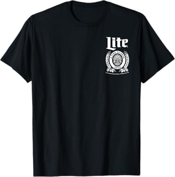Miller Lite A Fine Pilsner Classic Vintage Faux Pocket T-Shirt
