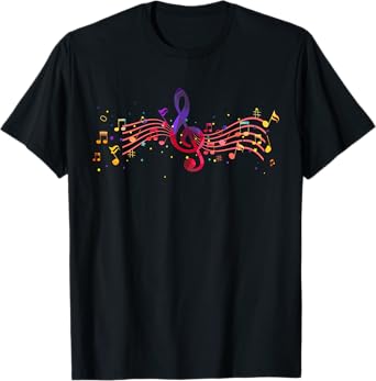Treble Clef Musician Singer Music Notes Musical Instruments T-Shirt