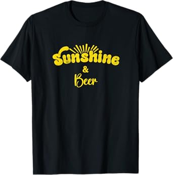 Sunshine and Beer | Cute Summer Vintage Womens Graphic T-Shirt