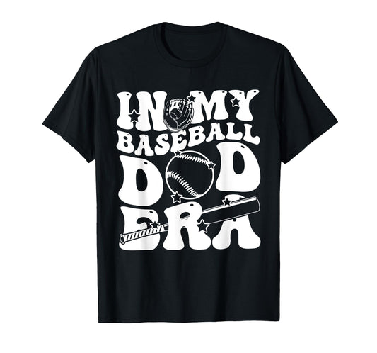 In My Baseball Dad Era Retro Groovy Daddy Papa Father's Day T-Shirt