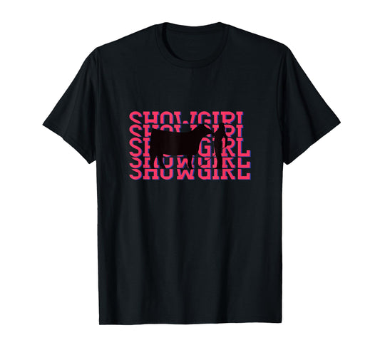 Showgirl Livestock Cattle Showing - Fun Show Cattle T-Shirt