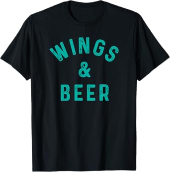 Wings & Beer Funny Buffalo Chicken and Beer Drinker T-Shirt