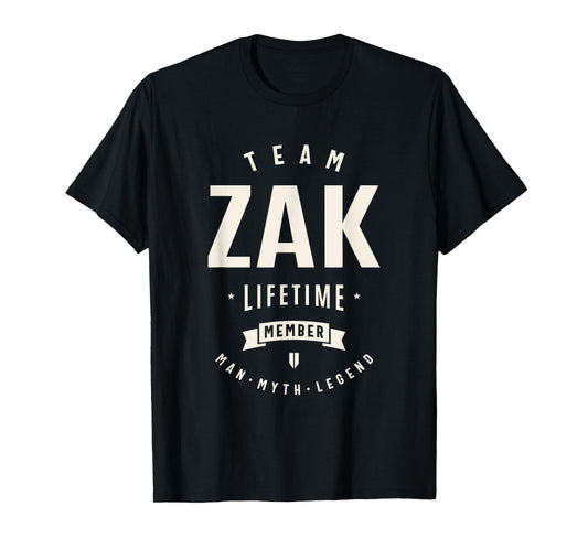 Team Zak Lifetime Member Funny Name Zak T-Shirt