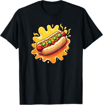 Chili Dog With Jalepenos Design T-Shirt