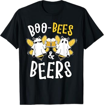 Boo Bees & Beers Couples Funny Halloween Costume T-Shirt