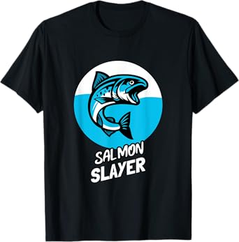 Salmon Slayer Funny Fishing T-Shirt