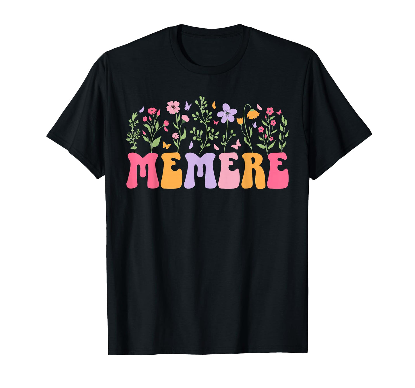 Memere Flowers French Grandma Memere Grandmother T-Shirt