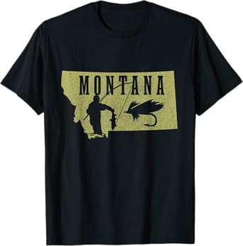 Montana Fly Fishing Vintage Trout Salmon T-Shirt