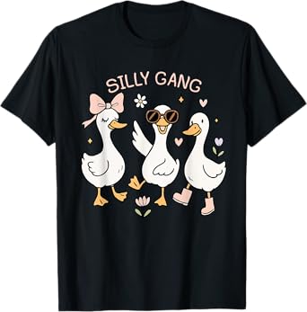 Funny Animal Silly Goose Gang Meme Goose Kids Boys Girls T-Shirt