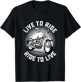 Live To Ride Vintage Motorcycle Biker Motorbike Guys Men T-Shirt