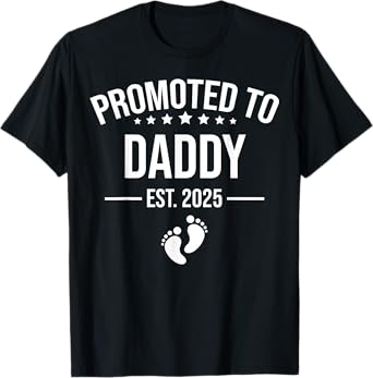 Birth Gift Co. Funny 1st Time Dad EST 2025 New Dad New First Fathers Day T-Shirt