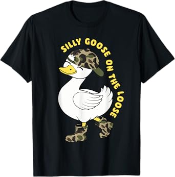 Today I'm A Serious Goose Humor Saying Funny Camo Goose Meme T-Shirt
