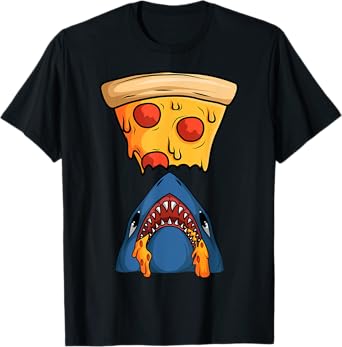 Cool Pizza Round Pizzetta Lover Shark Fan Pizzaiolo Pizzeria T-Shirt