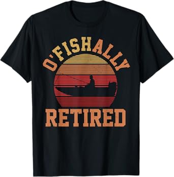 Ofishally Retired Funny Vintage Fisherman Retirement Gifts T-Shirt